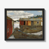 Courtyard in Slush at Røros by Harald Sohlberg - thumbnail_1_bf_66b0f59b1000f9bb7f31f650